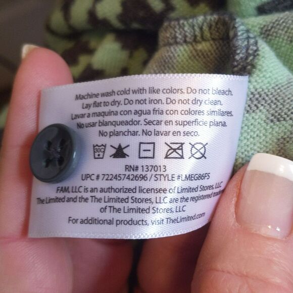 The Limited mint green & gray houndstooth pattern open front cardigan XL - Picture 8 of 8